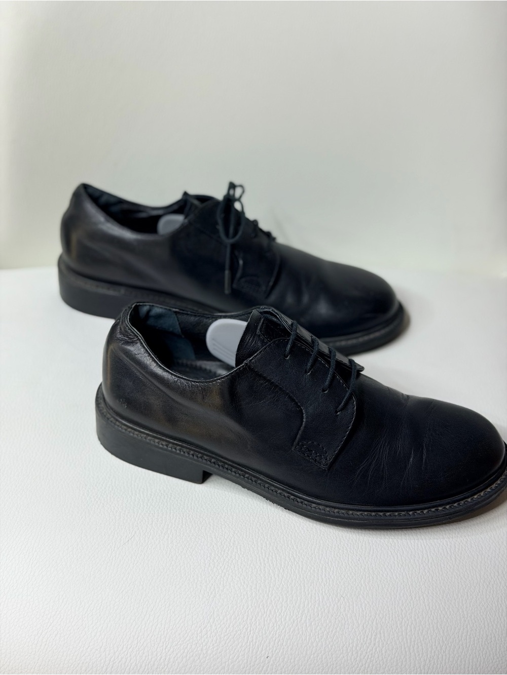 C2 by Calibrate Black Leather Derby Shoes Size 36.5